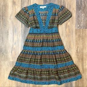 Anthropologie Floral Silk Dress